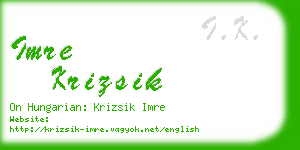 imre krizsik business card